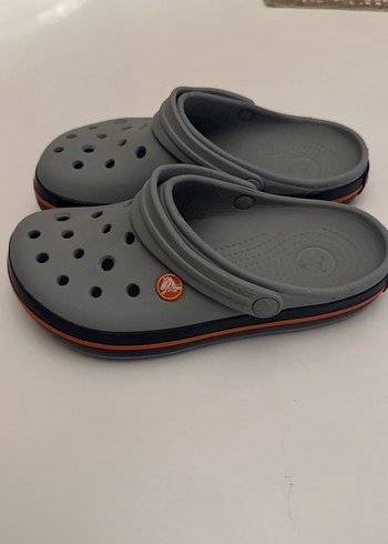 Crocs Gri Erkek Günlük Terlikler Velcro Bantlı