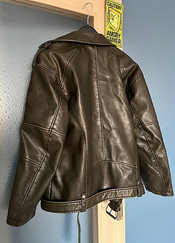 Pull and Bear Pull & Bear Distressed Suni Deri Biker Ceket