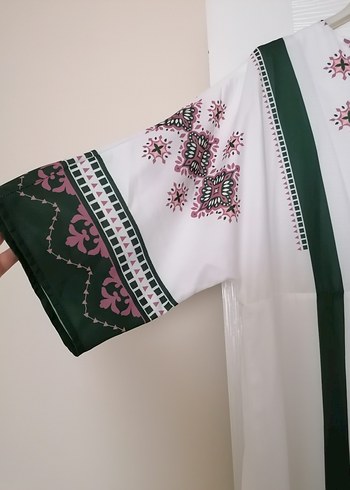 m Beden beyaz Renk Nakışlı Beyaz Uzun Bohem Elbise