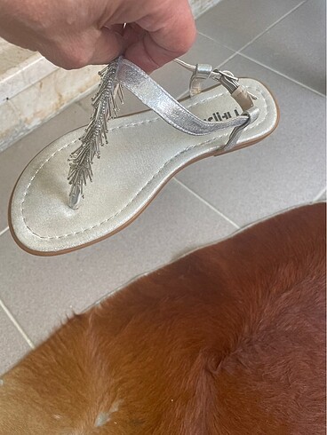 Gümüş rengi sandalet - Görsel 5
