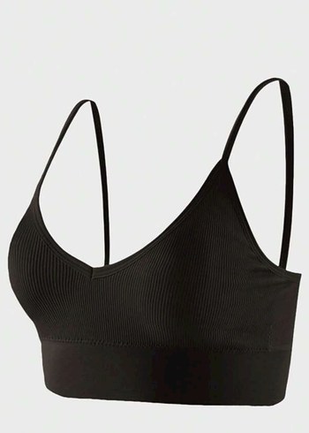 Yeni!..Siyah İnce Askılı Spor Sütyen - Görsel 4
