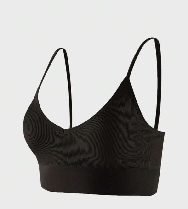 Yeni!..Siyah İnce Askılı Spor Sütyen - Görsel 4