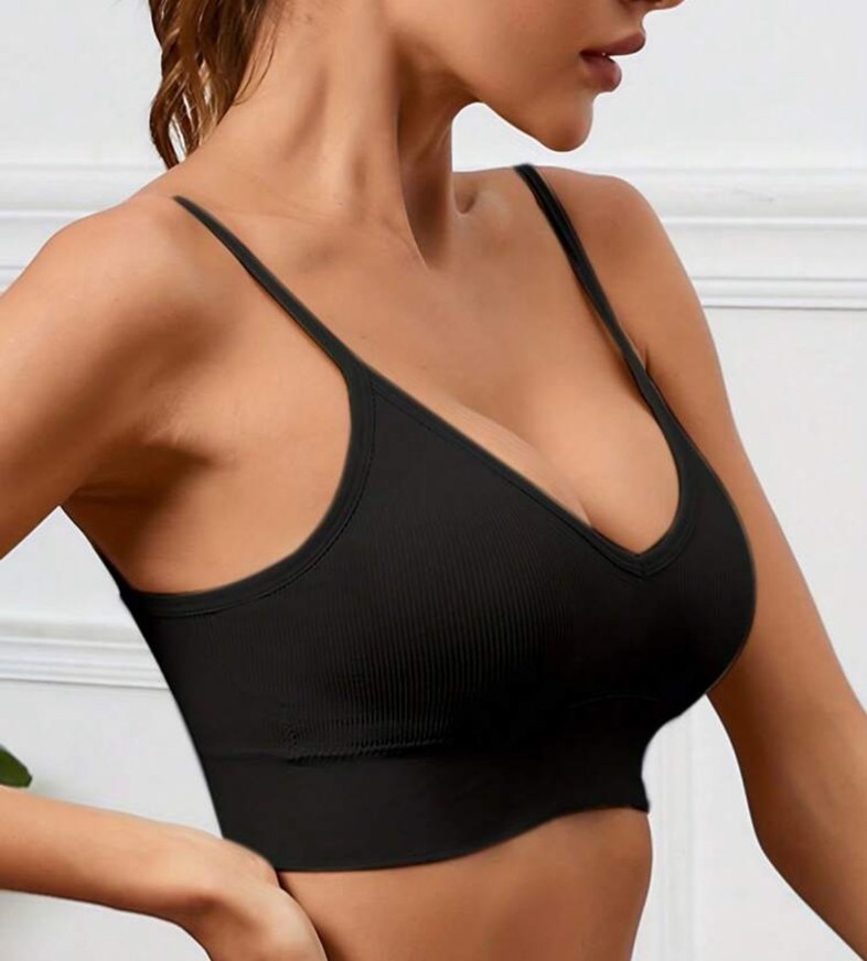 Yeni!..Siyah İnce Askılı Spor Sütyen - Görsel 3