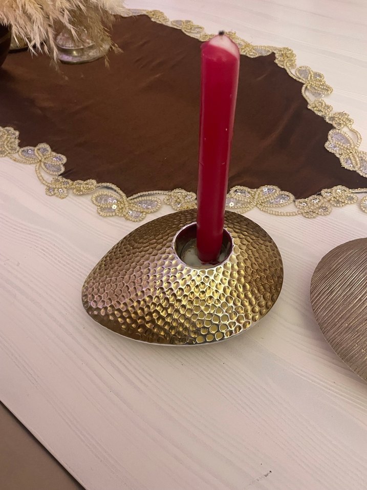 Parlak Altın Renkli Mumluk - Görsel 2