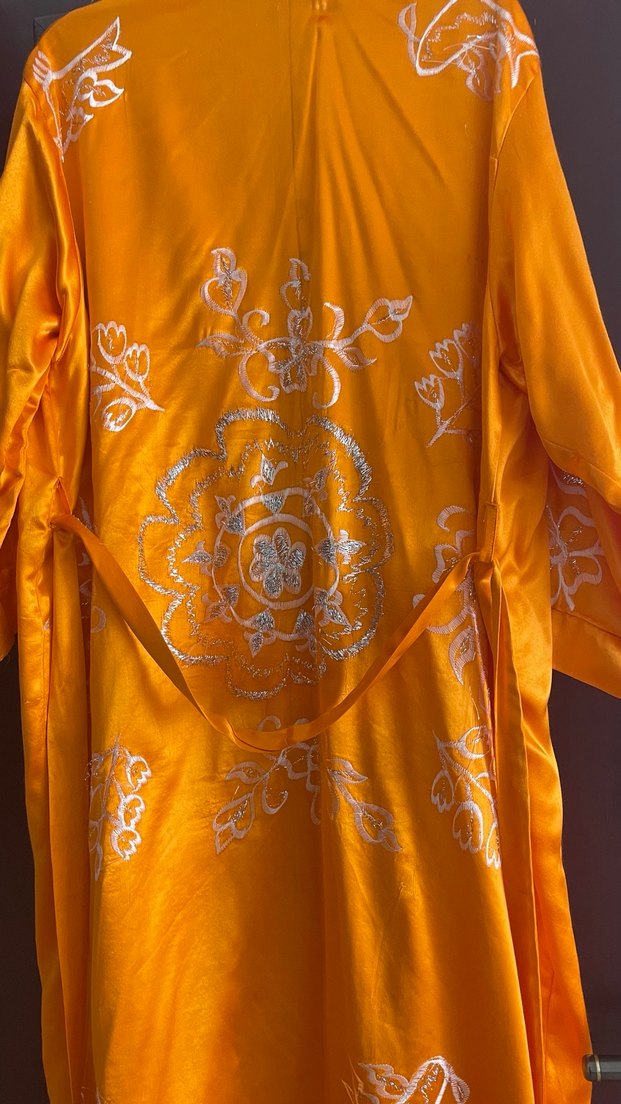 Parlak Turuncu Uzun Bohem Kadın Sabahlık - Görsel 3