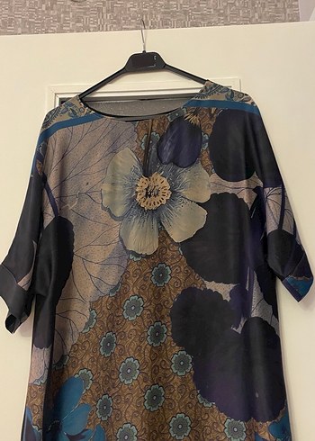 Mavi Desenli Bohem Uzun Elbise - Görsel 3