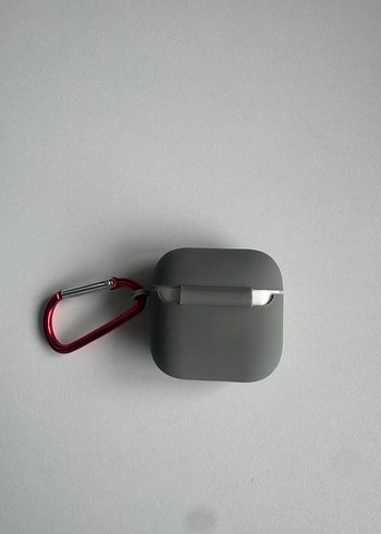 Beyaz Airpords ve Gri Koruyucu Kılıf - Görsel 4