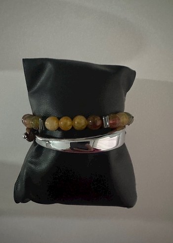 Bohem Tarzı Boncuklu ve Örgü Erkek Bileklik Seti - Görsel 2