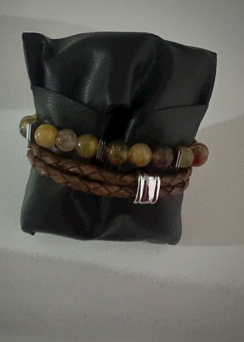 Bohem Tarzı Boncuklu ve Örgü Erkek Bileklik Seti - Görsel 3