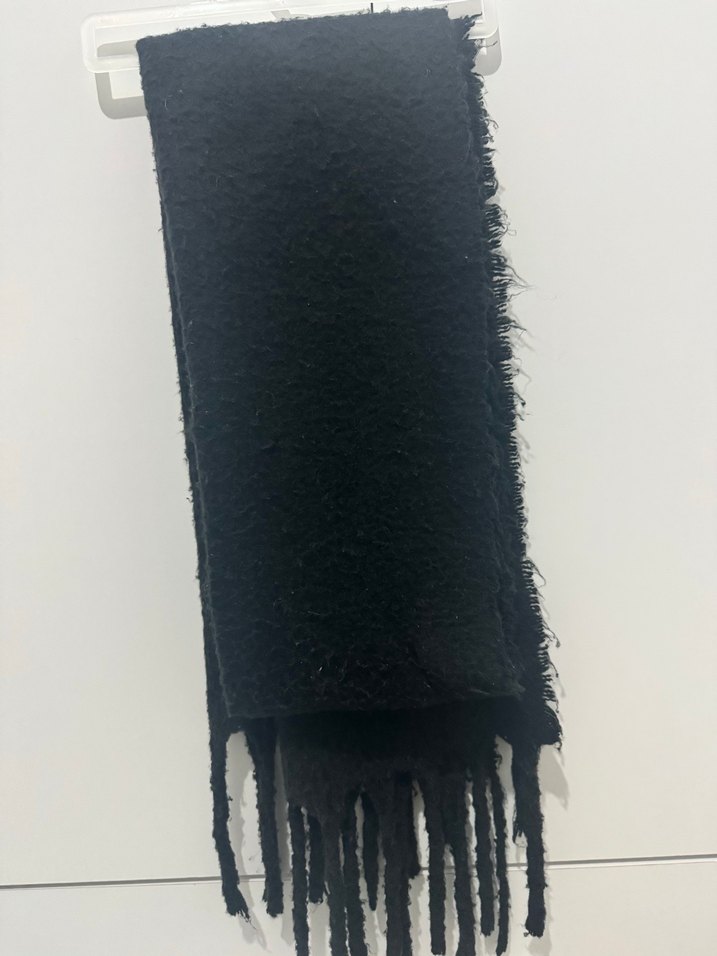 Püsküllü Siyah Bohem Kadın Şal - Görsel 2