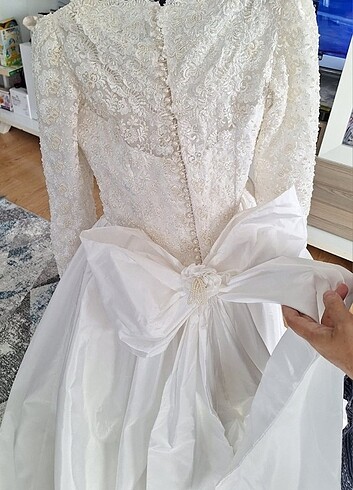 GELİNLİK vintage Fransız dantelli gelinlik özel tasarım - Görsel 3