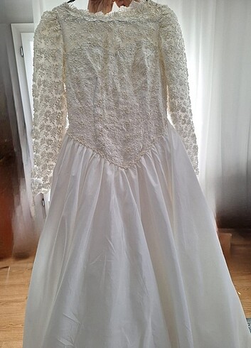 GELİNLİK vintage Fransız dantelli gelinlik özel tasarım - Görsel 4