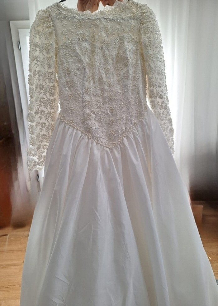 GELİNLİK vintage Fransız dantelli gelinlik özel tasarım - Görsel 4