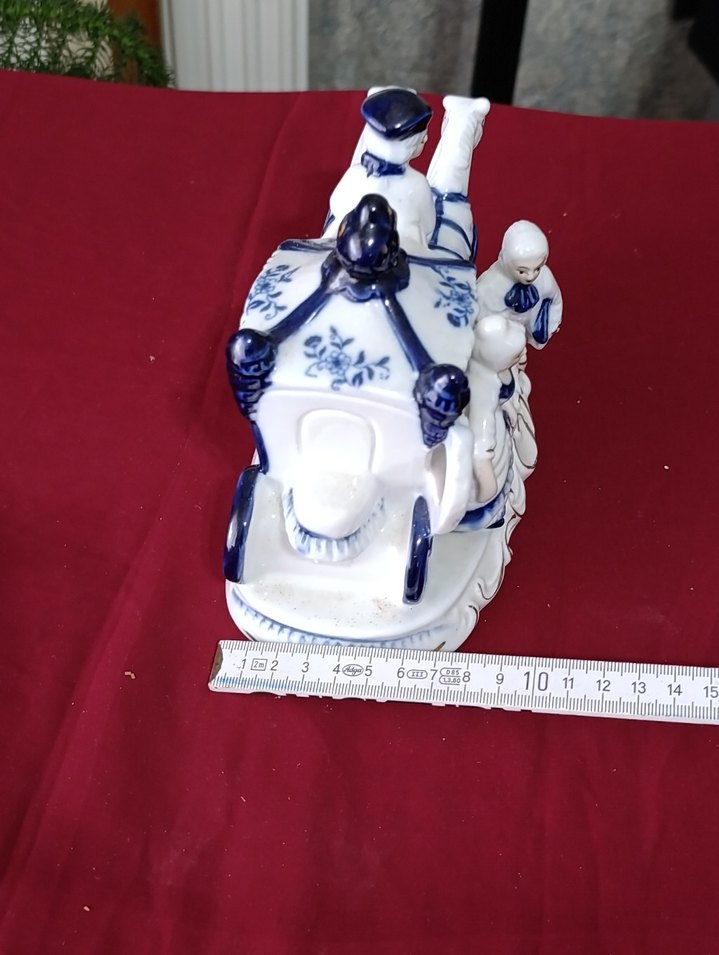 vintege Hollanda Mavi Atlı Fayton biblo - Görsel 4