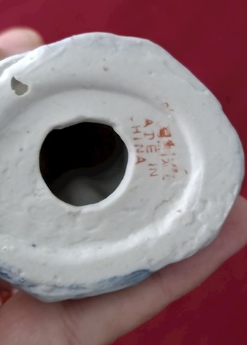 vintege Hollanda Mavi şapkalı beyaz porselen figür - Görsel 5