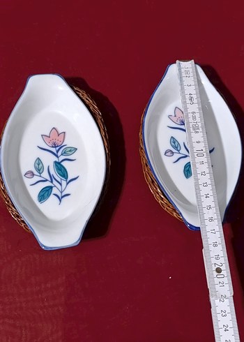 vintege porselen Mavi Çiçek Desenli Sunum Kabı - Görsel 4