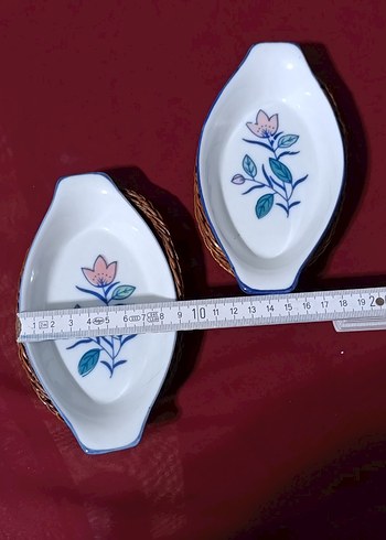 vintege porselen Mavi Çiçek Desenli Sunum Kabı - Görsel 5