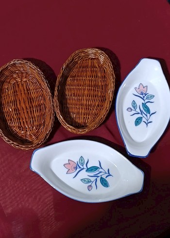 vintege porselen Mavi Çiçek Desenli Sunum Kabı - Görsel 3