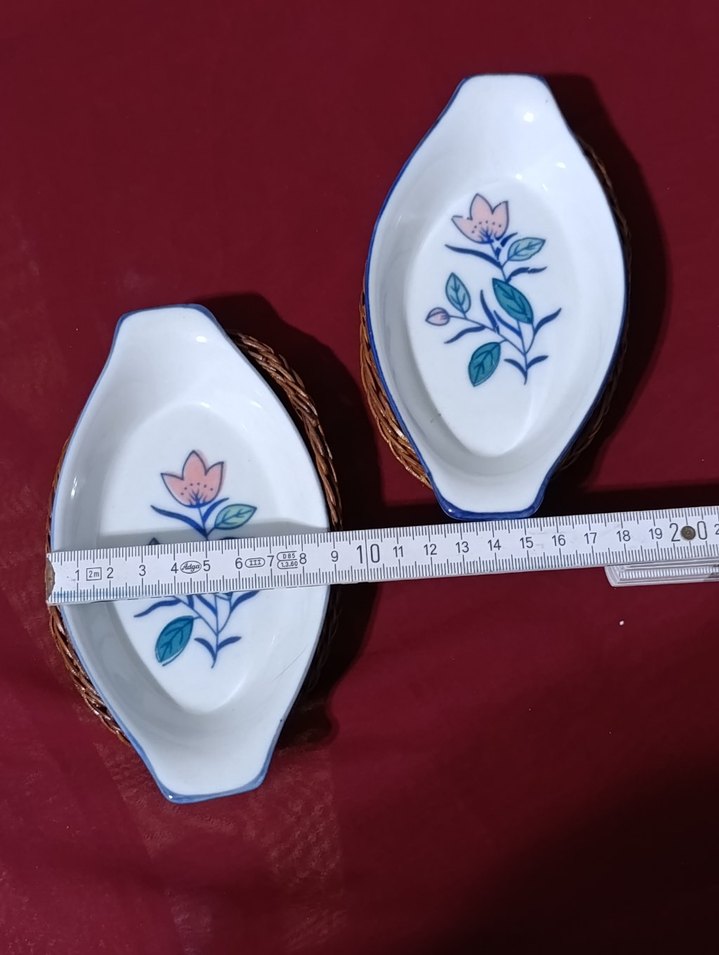 vintege porselen Mavi Çiçek Desenli Sunum Kabı - Görsel 5