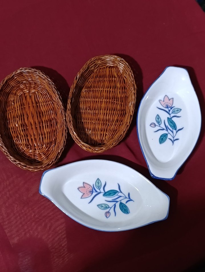 vintege porselen Mavi Çiçek Desenli Sunum Kabı - Görsel 3