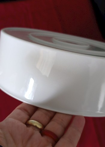 vintege Beyaz porselen Yuvarlak Fırın Kabı - Görsel 5