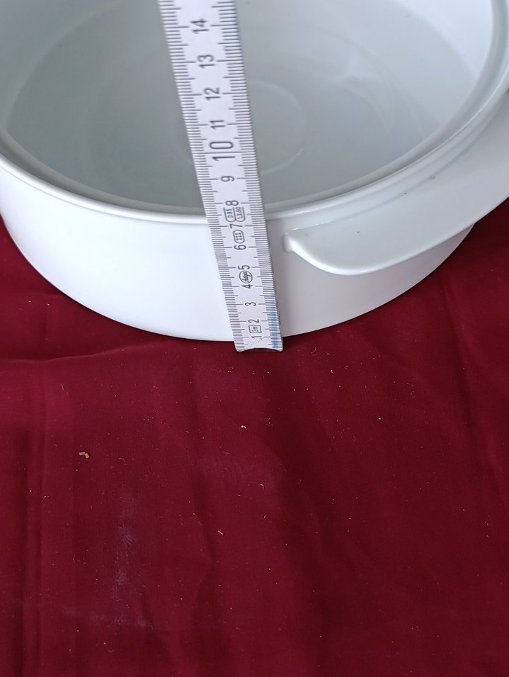 vintege Beyaz porselen Yuvarlak Fırın Kabı - Görsel 3