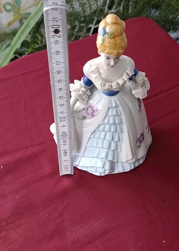 vintege Hollanda Mavi Elbiseli Porselen biblo - Görsel 3