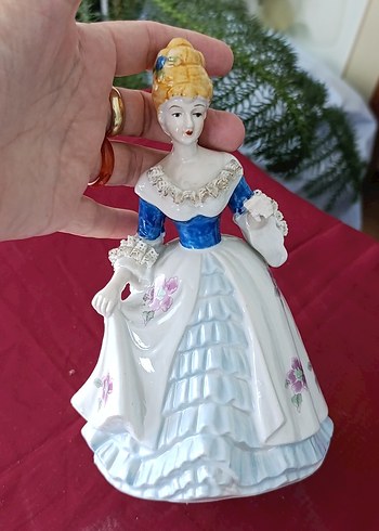 vintege Hollanda Mavi Elbiseli Porselen biblo - Görsel 6