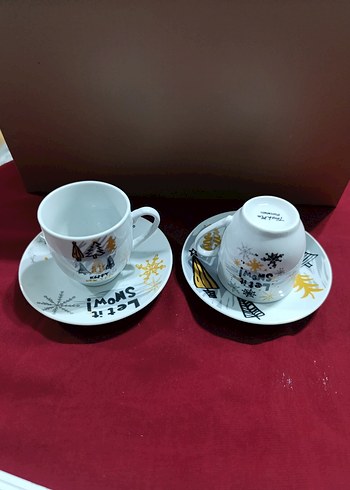 Beyaz Renkli Kar Temalı Fincan ve Tabağı iki adettir - Görsel 4