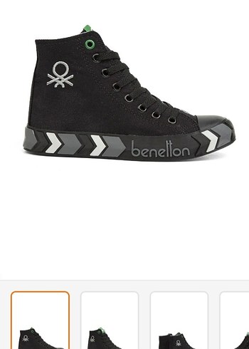 Benetton Siyah Baskılı Kadın Spor Ayakkabı - Görsel 3