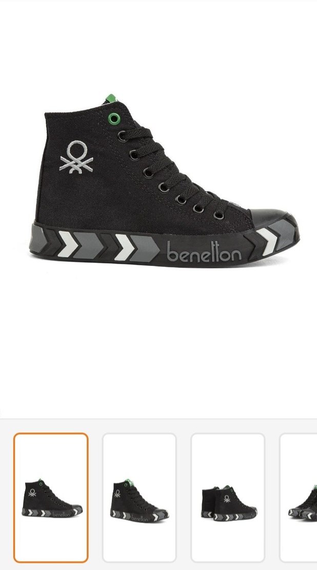 Benetton Siyah Baskılı Kadın Spor Ayakkabı - Görsel 3