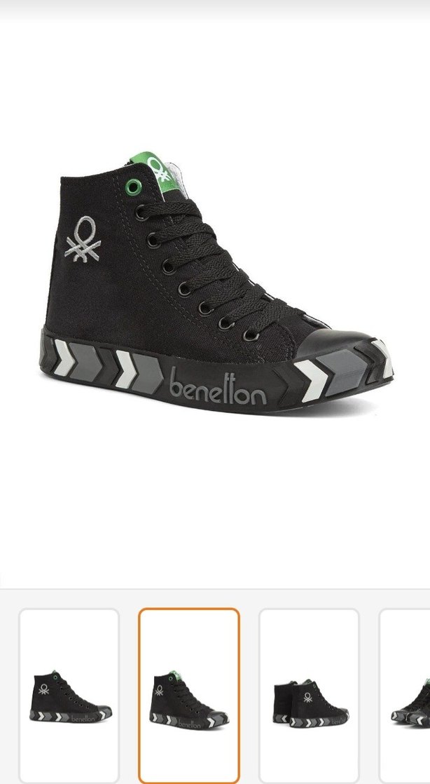 Benetton Siyah Baskılı Kadın Spor Ayakkabı - Görsel 2