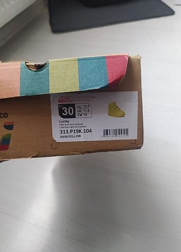 30 Beden sarı Renk Çocuk ayakkabı 