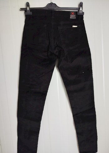 Siyah Kadın  kadife Pantolon - Görsel 2