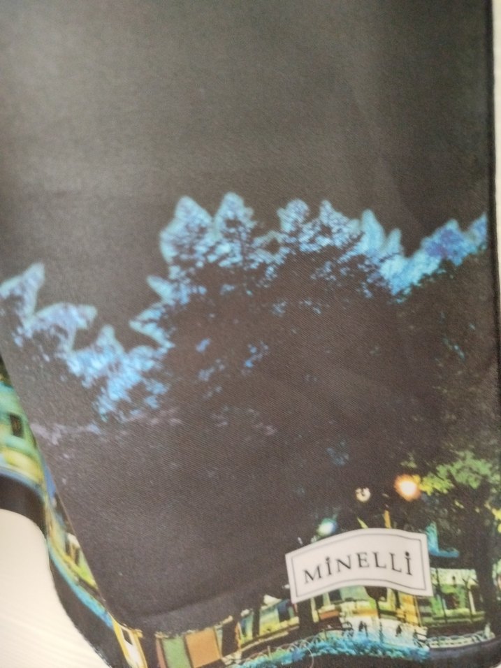 Kadın Çok Renkli  saten Şal - Görsel 3