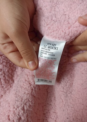 LC Waikiki 11-12 Yaş Pembe Peluş Mont - Görsel 7