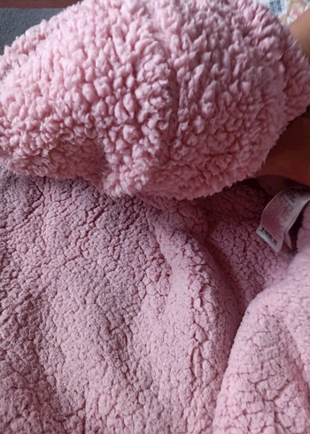 LC Waikiki 11-12 Yaş Pembe Peluş Mont - Görsel 3