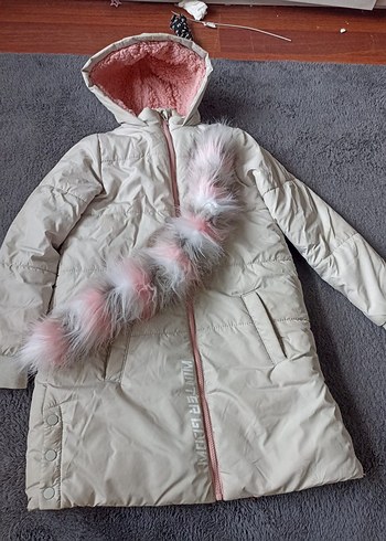 LC Waikiki 11-12 Yaş Pembe Peluş Mont - Görsel 4