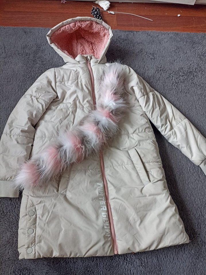 LC Waikiki 11-12 Yaş Pembe Peluş Mont - Görsel 4
