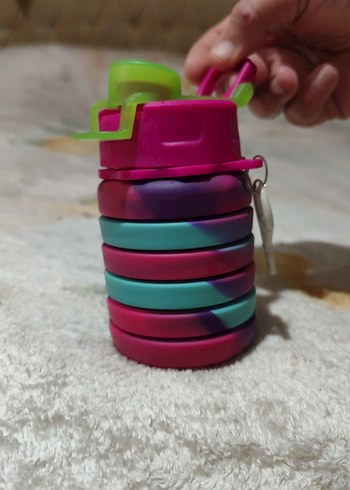 Renkli Çocuk silikon Şişesi - Görsel 3
