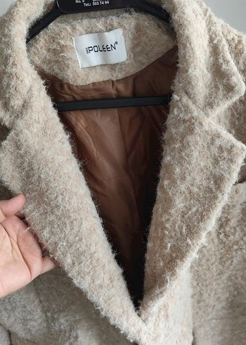 Kürklü Bej Mini Kadın Kaban - Görsel 4