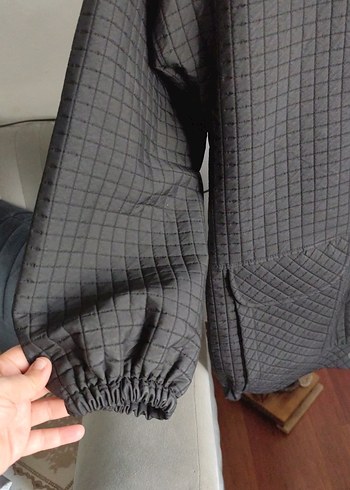 Düğmeli siyah Kadın  kapitone Ceket - Görsel 3