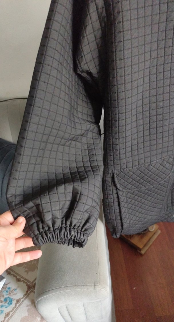 Düğmeli siyah Kadın  kapitone Ceket - Görsel 3