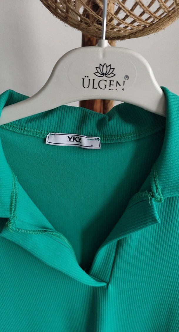 Yeşil Kısa Kollu Mini  Spor Elbise - Görsel 2