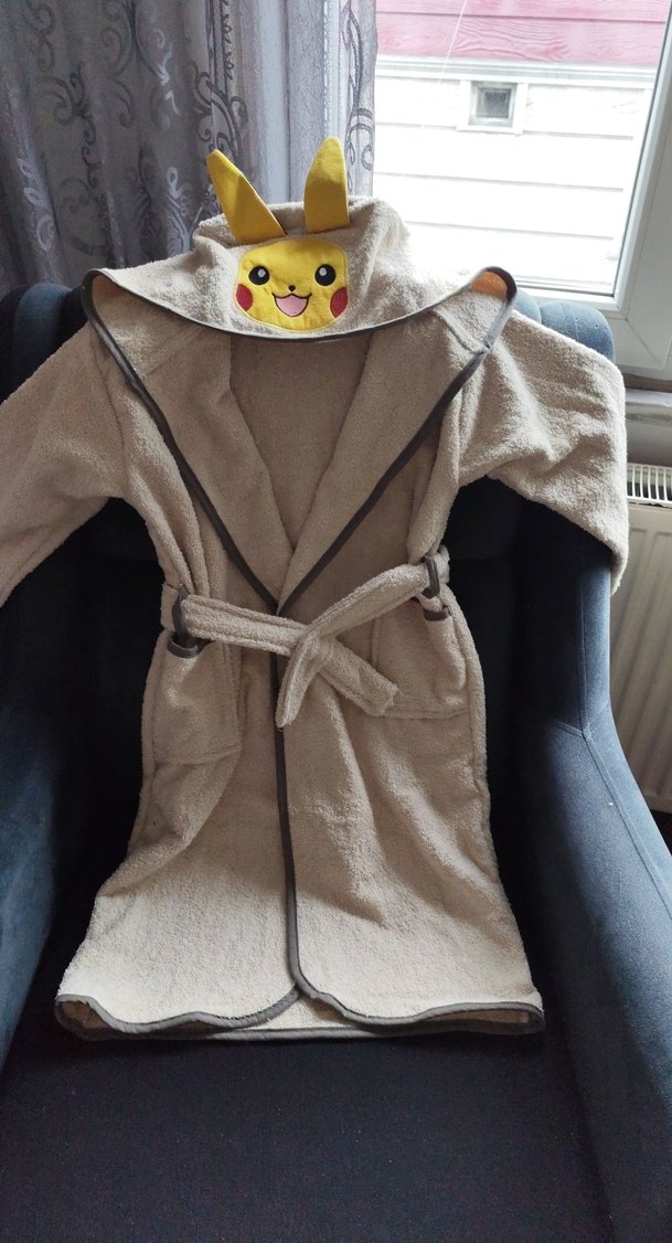 Sarı Nakışlı  Çocuk Bornozu 9 10 yas - Görsel 3