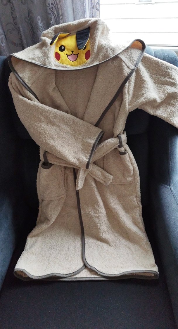 Sarı Nakışlı  Çocuk Bornozu 9 10 yas - Görsel 4