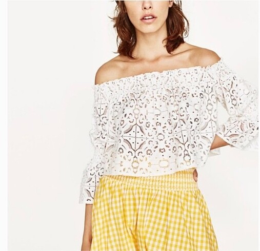 Zara Dantel Detaylı Bluz