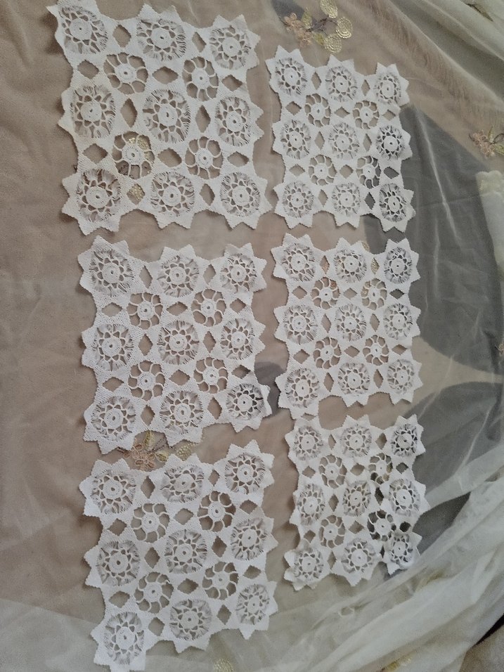 Beyaz İşlemeli Bohem Dantel Örtü - Görsel 3