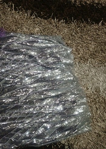 Parlak Mor Drapeli Uzun V-Yaka Abiye Elbise - Görsel 7