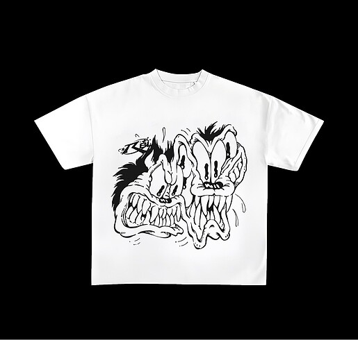 Beyaz Oversize RBL Twins Tee